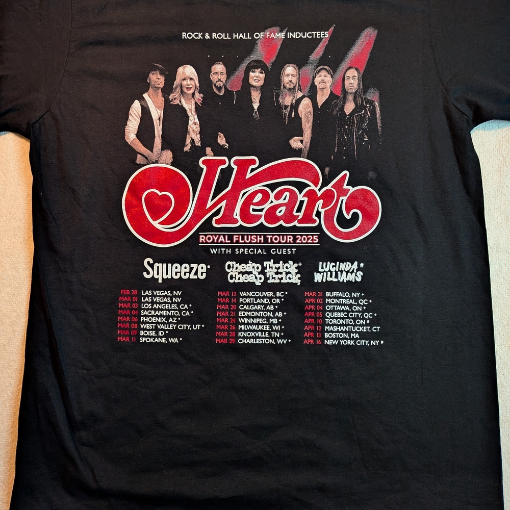 Heart 2025 Concert Tour T-shirt Unisex Size Large NEW - Picture 3 of 4